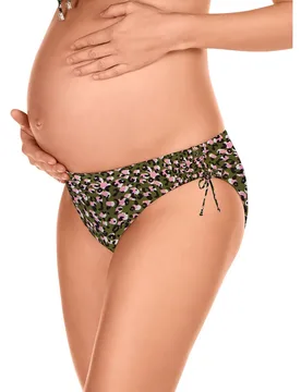 Braga de premamá de altura media con lazos ajustables y estampado ánimal print - Dolores Cortés - FashionsVida