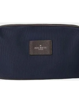 Neceser de viaje con detalles de piel y logo de hombre - Hackett - FashionsVida