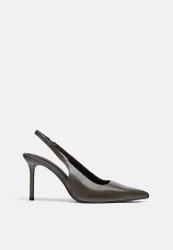 Pumps mit Absatz und offener Ferse GRAU 41