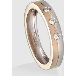 Anillo Mio de oro bicolor y diamantes