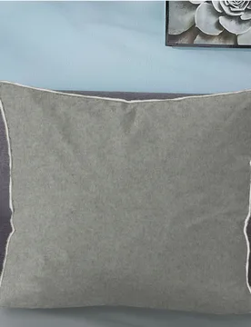 Melange-Flanell Kopfkissenbezug MELANGE UNI sturmgrau, 80x80 cm - Biberna - FashionsVida