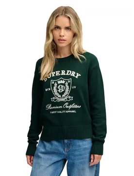 Pull Heritage Graphic Jumper Enamel Green M - Superdry - FashionsVida