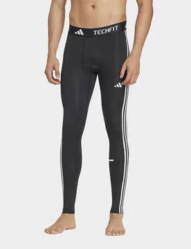 Mens Leggings Lunghi Da Allenamento Techfit Compression 3-stripes - Nero, nero nero Uomo taglia S - Adidas - FashionsVida