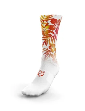 Calzini Lunghi Floral Orange EU 35-39 - OTSO - FashionsVida