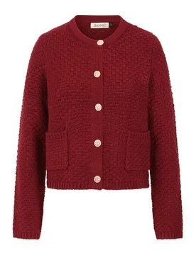 Rockabilly Cardigan - Victoria Wool Mix Cardigan - XXL bis 4XL - für Damen - Größe 3XL - rot - Frauen - female - Banned Retro - FashionsVida