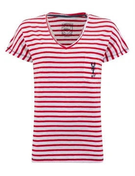 Weird Fish Liora Embroidered Pocket T-Shirt Size 14 - holiday-shop holiday-shop womens-summer-shop new-arrivals offers womens-offers women women all-w - Goji Berry - FashionsVida