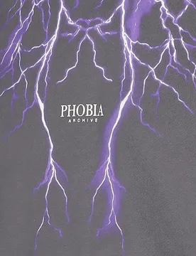 Felpa Leggera Cappuccio Uomo Lightning Hoodie Grey/purple - PHOBIA - FashionsVida