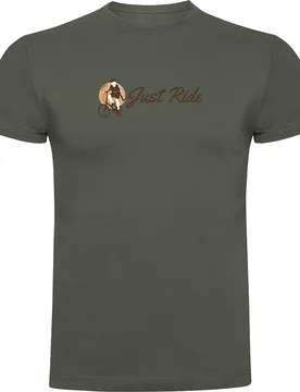 Maglietta A Maniche Corte Just Ride Vintage Dark Army Green - Kruskis - FashionsVida