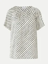 Bluse mit Streifenmuster Weiß 34