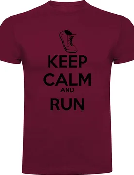 Keep Calm And Run Short Sleeve T-shirt Dark Red XL Men - Kruskis - FashionsVida