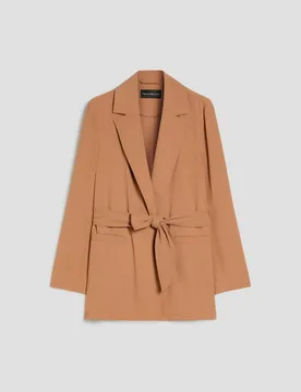Blazer fluido con cintura donna cuoio - Pennyblack - FashionsVida