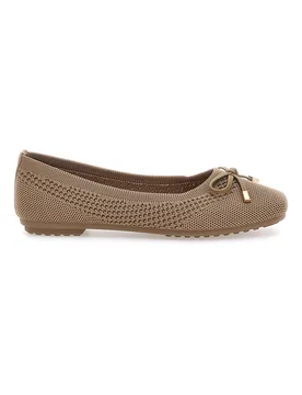 Ballerine beige in tessuto knit con fiocco PRESZ35 39 - THE FIRST - FashionsVida