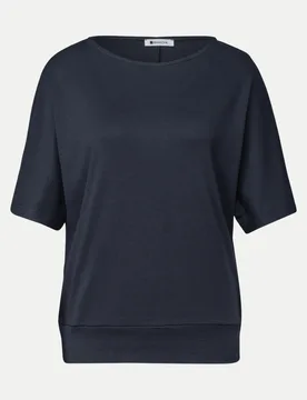Basic Shirt mit Boat Neck Blau 40 - Street One - FashionsVida