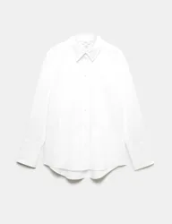 Pure Cotton Button Through Shirt Soft White female