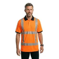 Polo à Manches Courtes High Visibility Orange 5XL