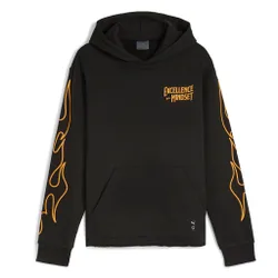 Caution Mens Black Hoodie Cotton - Size Small