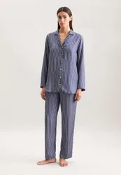 Regular Pyjama Gestreift Blau 38