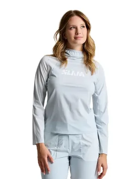 One Design Tech Uv Hooded Long Sleeve T-shirt Cliff Grey XS Women - SLAM - FashionsVida