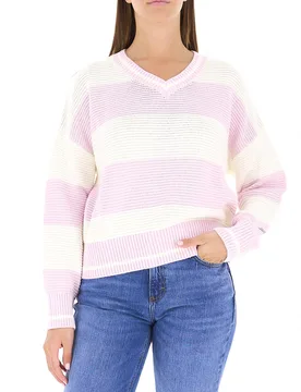 Maglione scollo a V ROSA CHIARO XS - Guess Jeans - FashionsVida