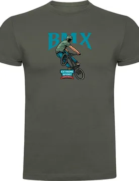 Maglietta A Maniche Corte Bmx Extreme Dark Army Green - Kruskis - FashionsVida