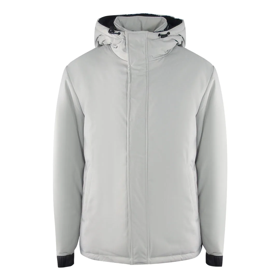 Mens Plain Hooded Grey Jacket - Size Large - Ice Iceberg - FashionsVida