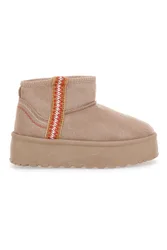 Stivaletti Beige Con Pelo e Flatform ME&ME 002 38