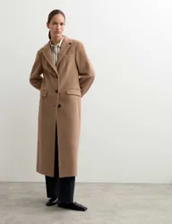Longline Pure Wool Boyfriend Coat Camel female