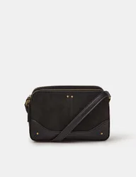 Faux Leather Cross Body Bag Black female