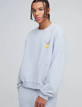 Herren Oversized Kastenförmiges Schweres Coolkicks Sweatshirt Grey Größe Small - boohooMAN - FashionsVida