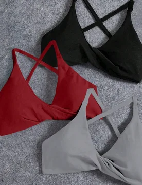 Sujetador deportivo de yoga sin costuras/Diseño con nudo delantero/Versátil para deportes y uso diario - Shein - FashionsVida