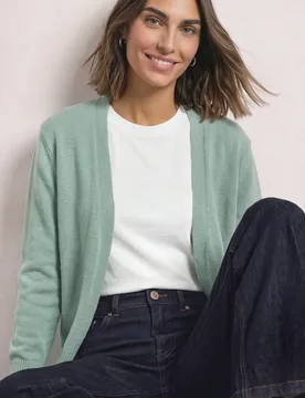Langarm Cardigan im offenen Schnitt female Grün - Street One - FashionsVida