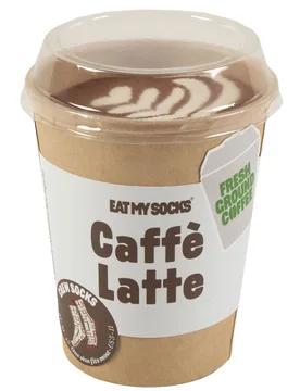 Pair Caffe Latte Cotton Socks Latte One Size - Multi Coloured - Size: One Size - EAT MY SOCKS - FashionsVida
