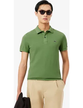 Polo de hombre de piqué de corte ajustado de manga corta - Lacoste - FashionsVida