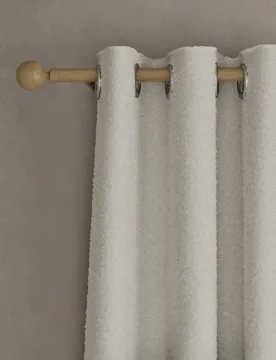 M&S Bouclé Eyelet Curtains Ecru - M&S - FashionsVida