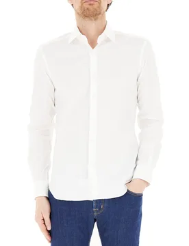 Camicia slim supercotone BIANCO 42 - Xacus - FashionsVida