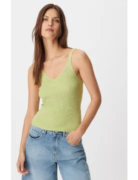 Jersey de mujer de tirantes en punto acanalado - IKKS - FashionsVida