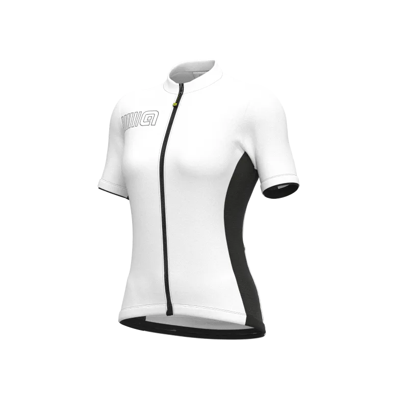Maglia ciclismo donna SOLID COLOR BLOCK bianco - ALE' - FashionsVida