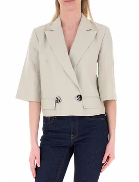 Blazer cropped in lino GRIGIO CHIARO 4 - Armani exchange - FashionsVida