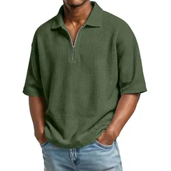 Summer Solid Color Short Sleeved Polo Shirt, Sporty and Casual, Minimalist Men's T-shirt
