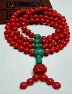 Cinnabar beads with Buddha head design, necklace and bracelet, ethnic style jewelry - Aliexpress - FashionsVida