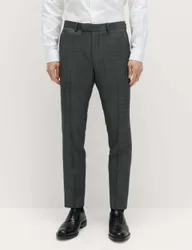 Slim Fit Premium Pure Wool Suit Trousers Charcoal male