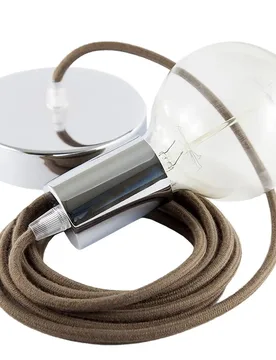 Cables Suspension Luminaire Rc13 1 M Brown / Chrome Plated One Size - Creative - FashionsVida