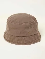 Pure Cotton Embroidered Logo Bucket Hat Brown male