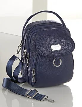 Boxy Bag Handtasche "Eva" navy - 3Pagen - FashionsVida