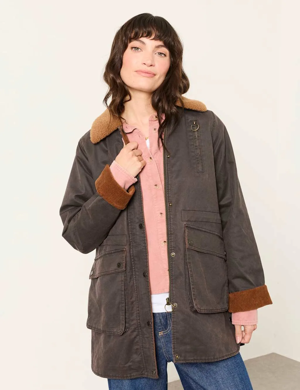 Cotton Rich Utility Jacket Brown female - Fatface - FashionsVida