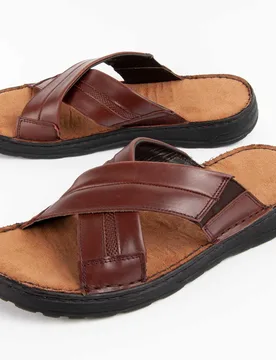 Mens Sandal Beira3 Brown Leather - Size Eu 44 - Purapiel - FashionsVida