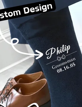Calcetines personalizados para padrinos de boda, calcetines de tripulación con cara personalizada, calcetines de vestir negros con monograma para la - Shein - FashionsVida