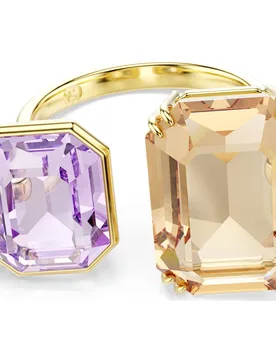 Anello aperto Millenia, Taglio ottagonale, Multicolore, Finitura oro 18K 58 - Swarovski - FashionsVida