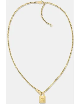 Collar American Icon de acero dorado - Tommy Hilfiger - FashionsVida