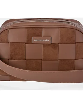 Bolso crossbody en P.U. cuadros con doble cremallera - Pierre Cardin - FashionsVida